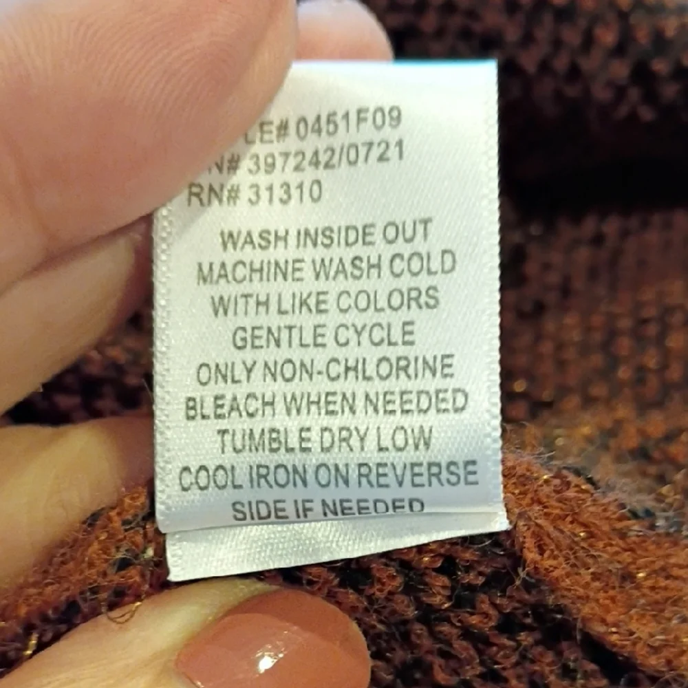 Fortune & Ivy Rust Sweater Coatigan, L - Picture 7 of 7